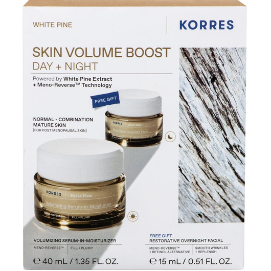 Korres White Pine Zestaw Skin Volume Boost Krem na dzień i na noc