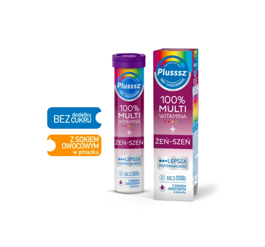 PLUSSSZ 100% ŻEŃ-SZEŃ, 20 tabletek musujących