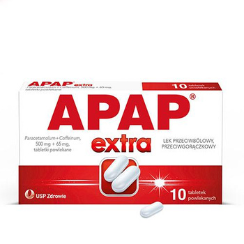 APAP EXTRA (500 mg + 65 mg) x 10 tabletek powlekanych