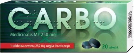 Carbo medicinalis MF 0,25 g 20 tabletek