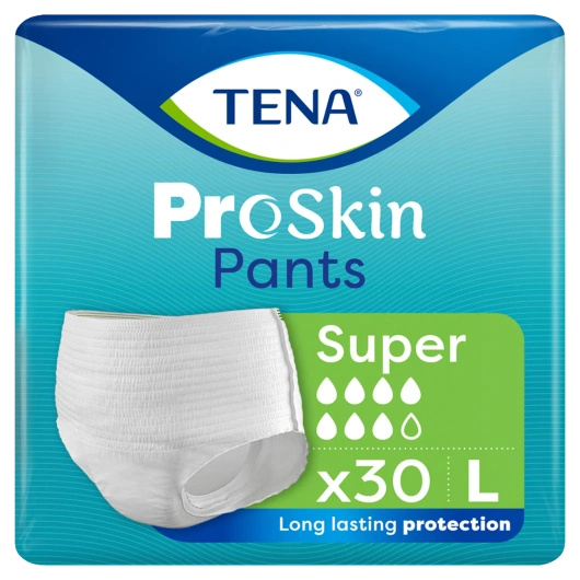 Tena Pants ProSkin Super Rozmiar L (100-135cm) Majtki chłonne, 30 sztuk