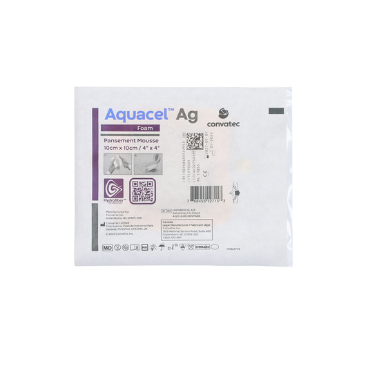 Aquacel™ Ag Foam Piankowy opatrunek przylepny ze srebrem 10x10cm, 1 sztuka