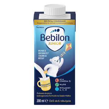 Bebilon Junior do picia Wzbogacona formuła mleczna 2-6 lat, 200 ml