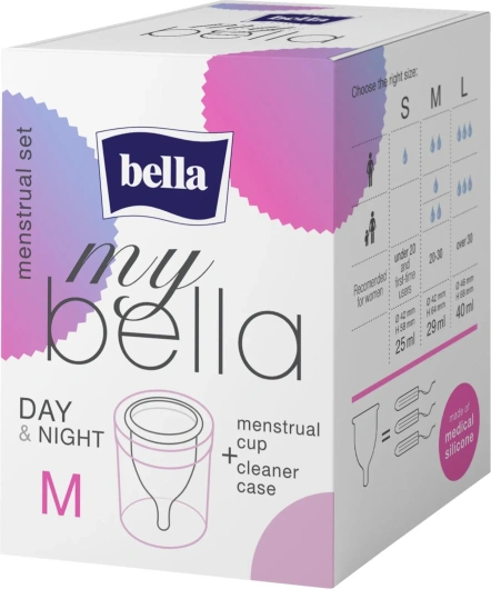 MyBella Kubek menstruacyjny Rozmiar M z pojemnikiem
