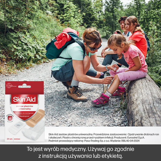 SKIN AID Zestaw plastrów uniwersalnych, 24 sztuki