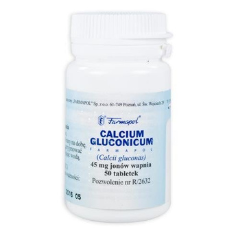 Calcium gluconicum Farmapol, 50 tabletek