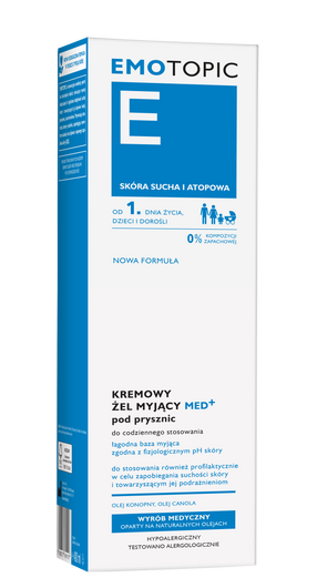 EMOTOPIC MED+ Kremowy Żel myjący  do codziennego stosowania, 400ml 