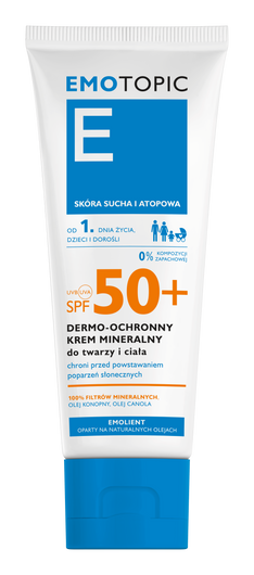 Emotopic Dermo-ochronny krem mineralny SPF 50+ do twarzy i ciała, 75 ml