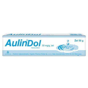 AulinDol, 30 mg/g, lek na ból przy skręceniu stawów i przy urazowym zapaleniu ścięgien, żel 50 g