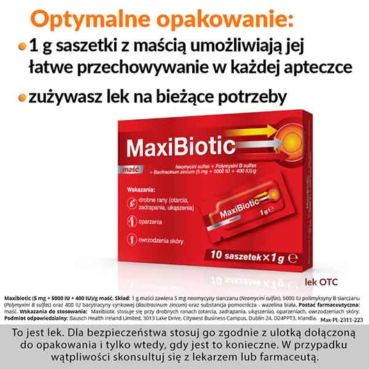 MaxiBiotic, maść 10 saszetek x 1 g