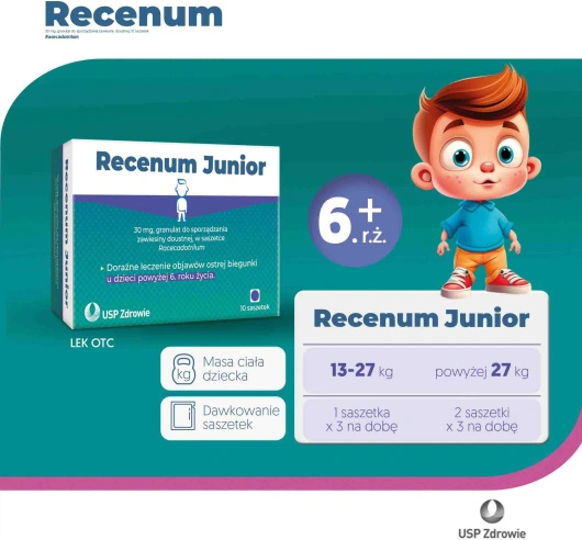Recenum Junior granulat do sporządzania zawiesiny doustnej 30 mg, 10 saszetek