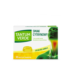 Tantum Verde smak cytrynowy pastylki twarde 3mg x 30 sztuk