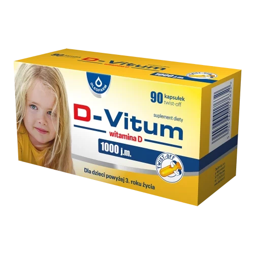 D-Vitum 1000 j.m. kapsułki twist-off,  90 sztuk 