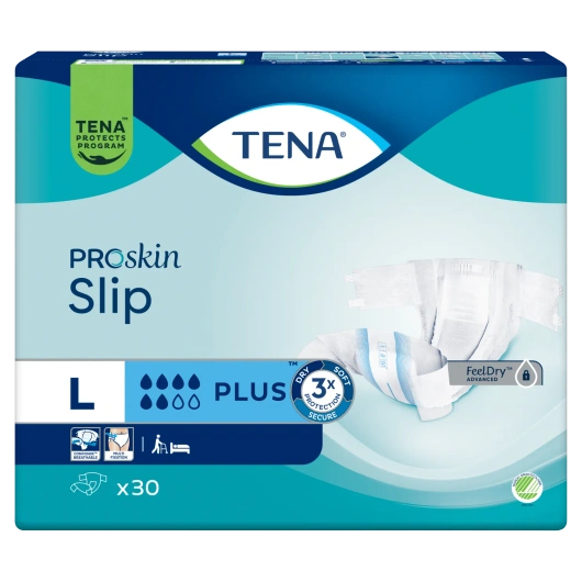 Tena Slip ProSkin Plus Rozmiar L (92-144cm) Pieluchomajtki, 30 sztuk
