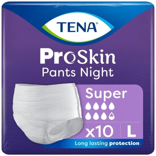 Tena Pants ProSkin Night Rozmiar L (100-135cm) Majtki chłonne, 10 sztuk