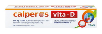 Calperos VITA-D3 tabletki 500 mg+2000I.U., 30 tabletek