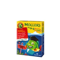 MOLLER'S OMEGA-3 RYBKI smak malinowy,  36 żelek