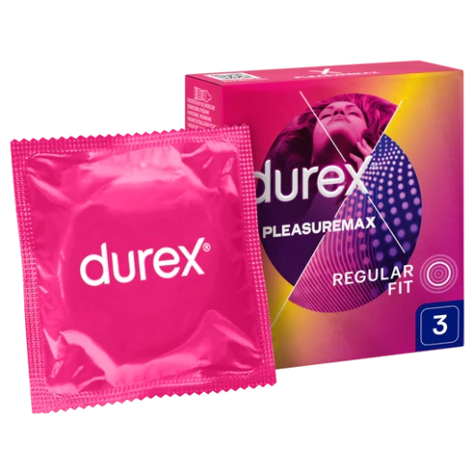 Durex Pleasuremax Prezerwatywy z wypustkami i prążkami, 3 sztuki