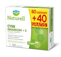 NATURELL Cynk Organiczny + C,100 tabletek