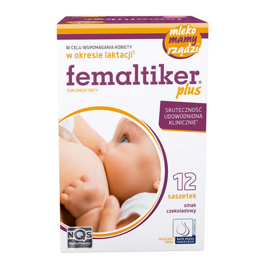 femaltiker® plus proszek o smaku czekoladowym, 12 saszetek