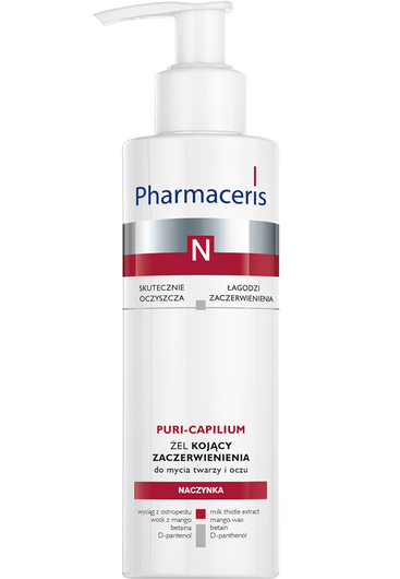 Pharmaceris N Puri-Capilium Żel kojący zaczerwienienia do mycia twarzy i oczu, 190 ml