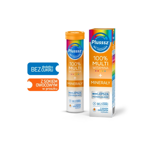 PLUSSSZ 100% MINERAŁY, 20 tabletek musujących