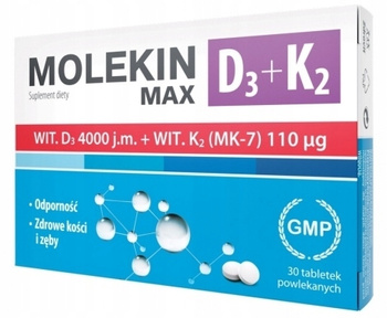 MOLEKIN D3 + K2 MAX x 30 tabletek powlekanych