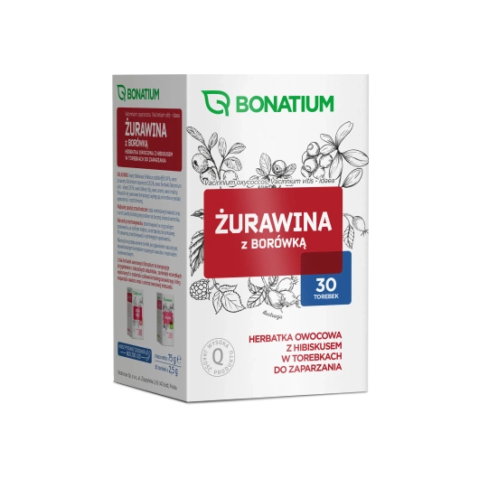 Bonatium Żurawina z Borówką Herbatka owocowa, 30 torebek