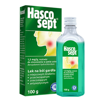 HASCOSEPT 1,5 mg/g roztwór do stosowania w jamie ustnej 100 g