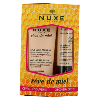 NUXE Rêve de Miel Zestaw: Krem do rąk 30ml + Pomadka 4g