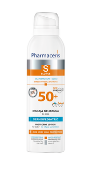 PHARMACERIS S DERMOPEDIATRIC Emulsja ochronna do ciała spray z multipozycyjną aplikacją 360° dla niemowląt i dzieci SPF 50+, 150ml