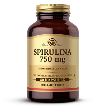 SOLGAR Spirulina, 80 kapsułek