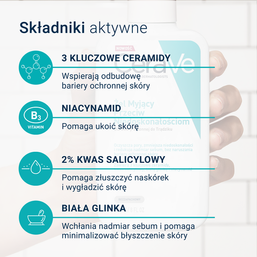 CeraVe Żel myjący przeciw niedoskonałościom, 236ml