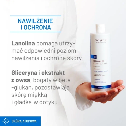 Sylveco Dermo Skóra Atopowa Kremowy żel myjący do ciała, 400 ml