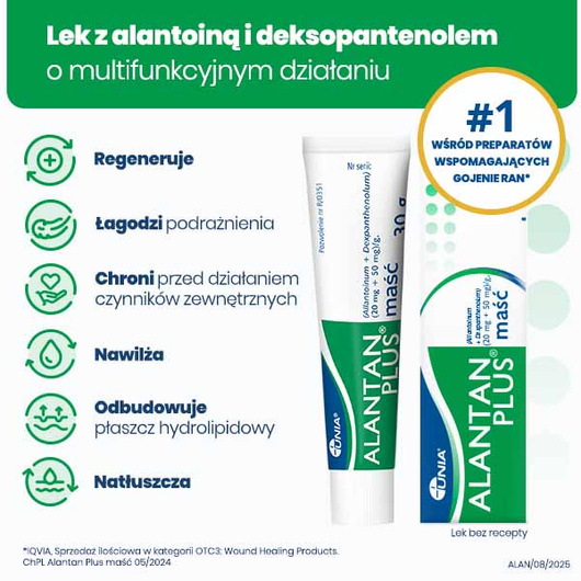 ALANTAN PLUS (20 mg + 50 mg)/ g maść 30 g