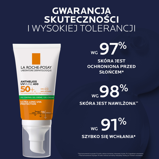LA ROCHE-POSAY Anthelios Żel-krem do twarzy przeciw błyszczeniu SPF50+, 50ml DATA WAŻNOŚCI 12/2025