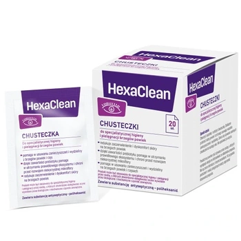 HEXACLEAN Chusteczki do specjalistycznej pielęgnacji brzegów powiek x 20 sztuk