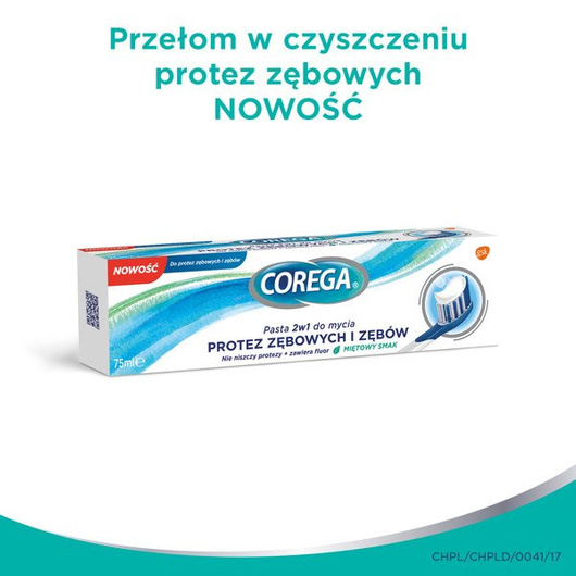 Corega Pasta 2w1 do mycia protez zębowych 75ml