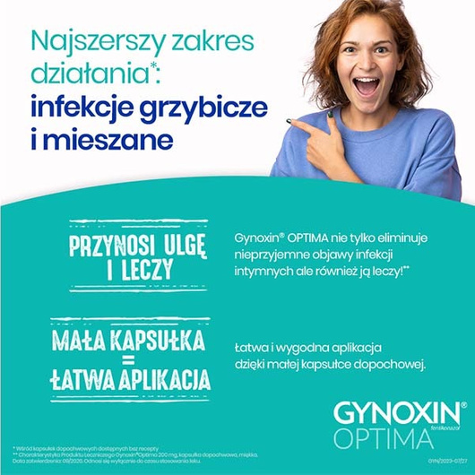 GYNOXIN OPTIMA x 3 kapsułki dopochwowe