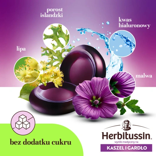 Herbitussin Kaszel i gardło, 24 pastylki do ssania 