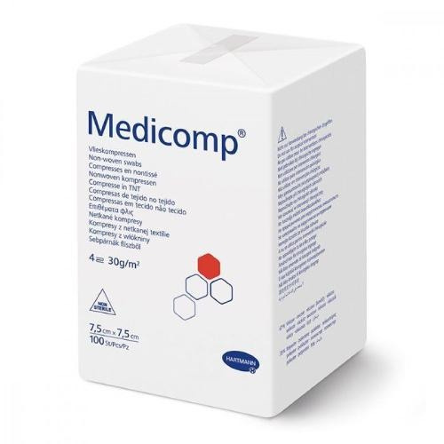 Kompresy MEDICOMP niejałowe 7,5cm x 7,5cm x 100 sztuk