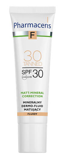 PHARMACERIS F MATT-MINERAL-CORRECTION Mineralny dermo-fluid matujący SPF 30 TANNED 30, 30 ml