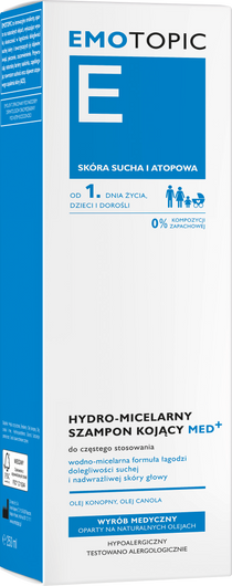 EMOTOPIC HYDRO-MICELARNY Szampon Kojący MED+ do częstego stosowania, 250ml