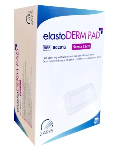 elastoDERM PAD Opatrunek foliowy z wkładem chłonnym 9 x 15 cm, 1 sztuka