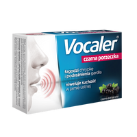 VOCALER Czarna porzeczka pastylki do ssania x 12 sztuk