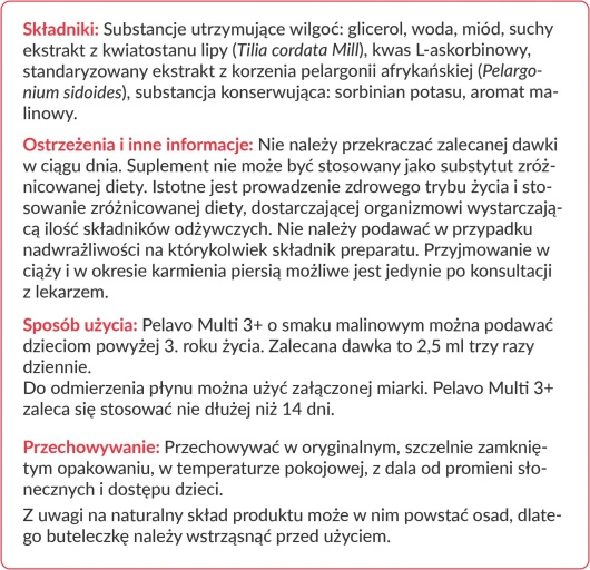 Pelavo Multi 3+ przeziębienie/grypa 120ml