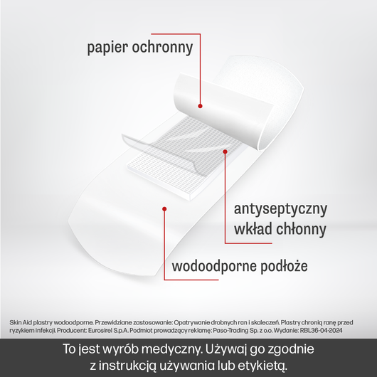 Skin Aid Plastry wodoodporne, 12 sztuk