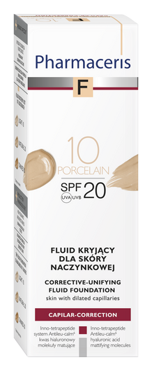 PHARMACERIS F Fluid kryjący do cery naczynkowej SPF20 - porcelain 30 ml