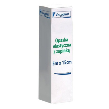 VISCOPLAST opaska elastyczna tkana z zapinką (5 m x 15 cm) x 1 sztuka