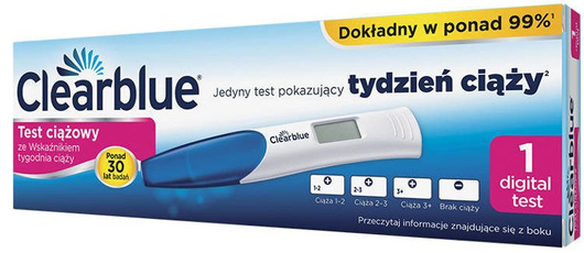 CLEARBLUE Test ciążowy ze wskaźnikiem tygodnia ciąży 1sztuka